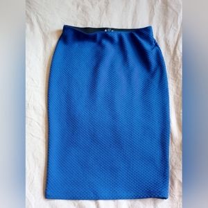 Bright blue stretchy pencil skirt